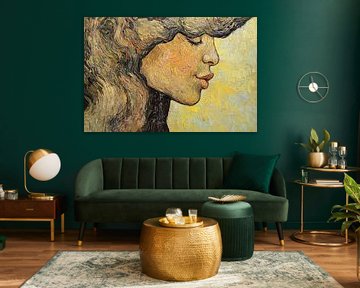 spiritual painting of woman in forest