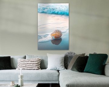 Shell on the beach by Poster Art Shop