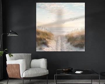 Strandpad naar de zee van Poster Art Shop