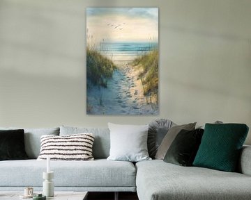 Strandpad naar de zee van Poster Art Shop