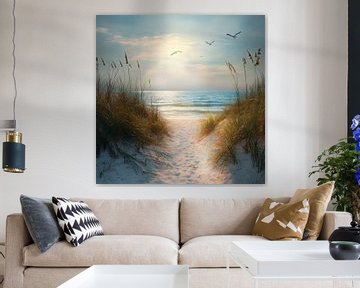 Strandpad naar de zee van Poster Art Shop