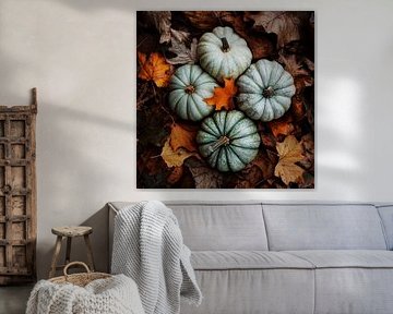 Pumpkins in autumn by Poster Art Shop
