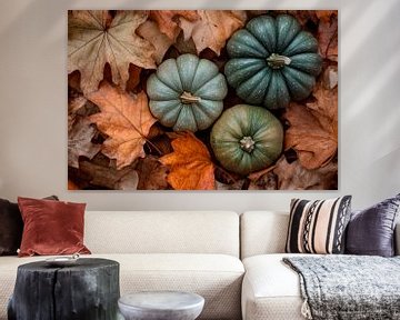 Pompoenen in de herfst van Poster Art Shop