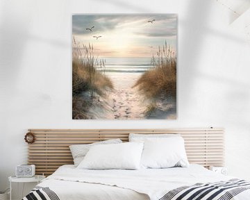 Strandpad naar de zee van Poster Art Shop