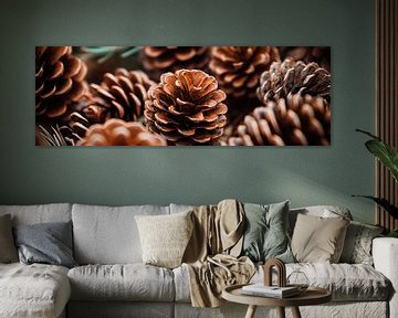Dennenappel close-up van Poster Art Shop