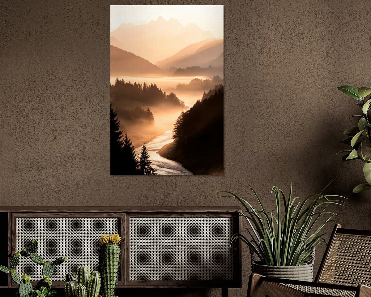 Voorbeeld van het werk in een kamer