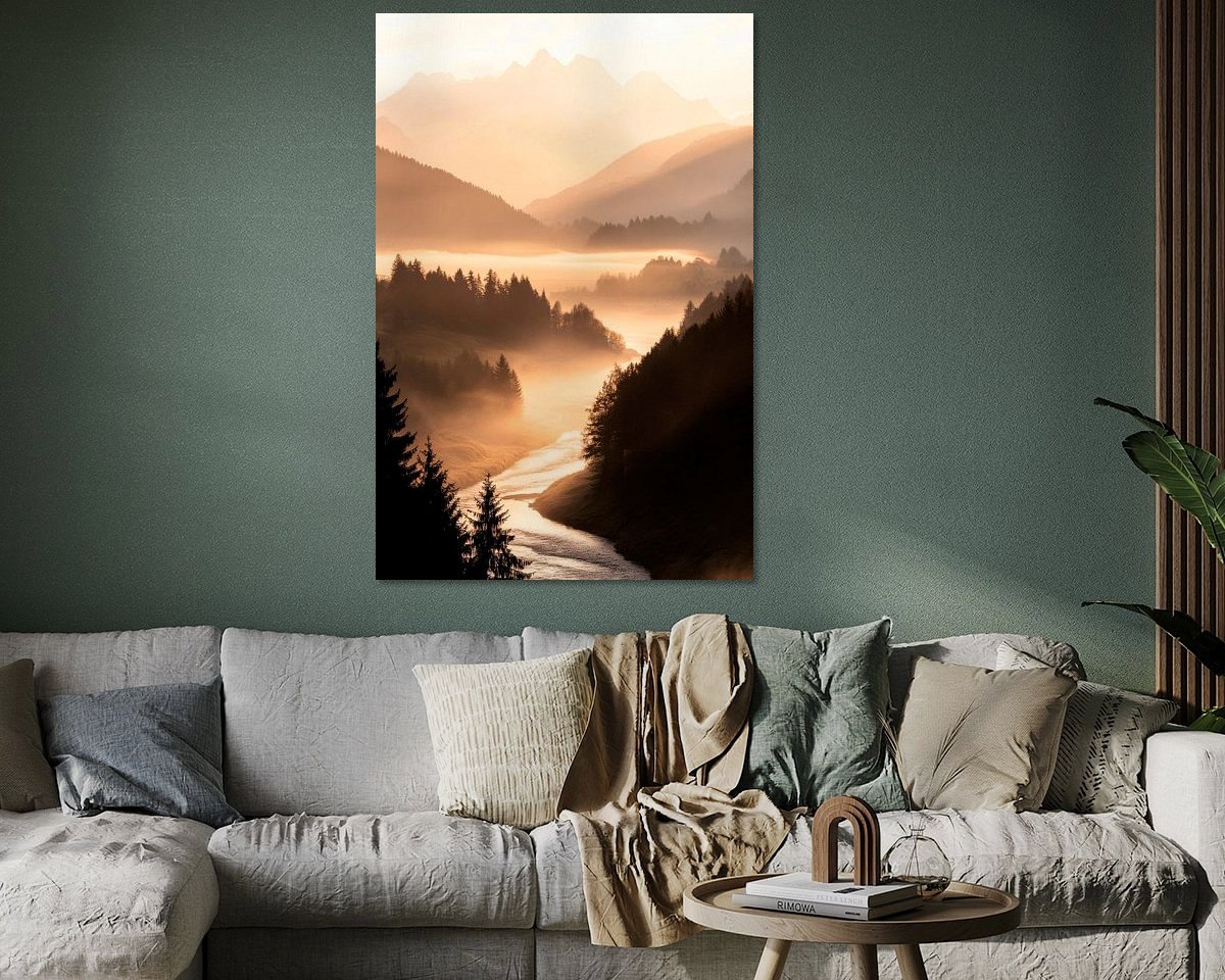 Voorbeeld van het werk in een kamer