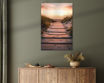 Chemin de la plage Coucher de soleil sur Poster Art Shop