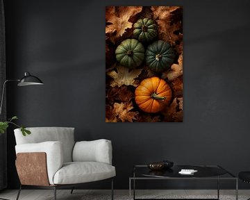 Pompoenen in de herfst van Poster Art Shop