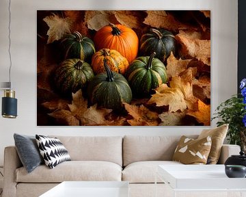 Autumnal pumpkins by Poster Art Shop