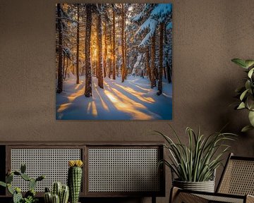 Winterbos lichtshows van Poster Art Shop