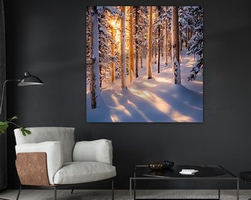 Winterbos lichtshows van Poster Art Shop