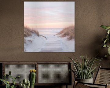 Strandpad zonsondergang van Poster Art Shop