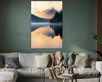 Mountain lake morning mood by Poster Art Shop