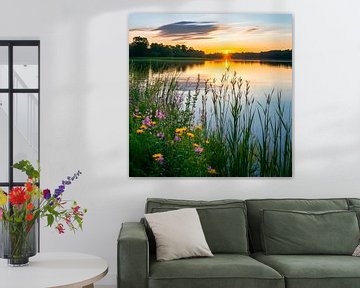 Meer bij zonsondergang van Poster Art Shop