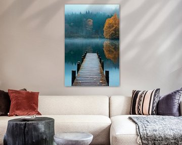 Herfstige loopbrug van Poster Art Shop