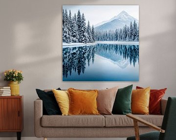 Winterlandschap reflectie van Poster Art Shop