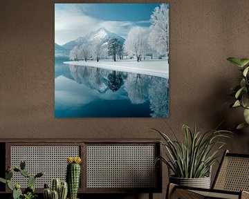 Winterlandschap reflectie van Poster Art Shop