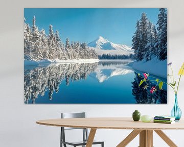 Winterlandschap reflectie van Poster Art Shop