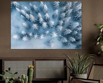 Met sneeuw bedekte bossen van Poster Art Shop