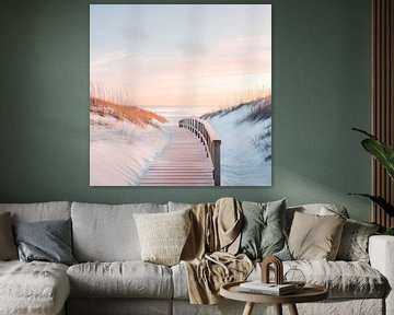 Winterstrandpad van Poster Art Shop