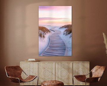 Avondstemming strandpad van Poster Art Shop