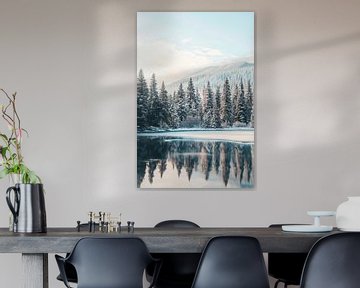 Winterlandschap reflectie van Poster Art Shop