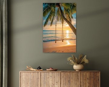 Hamac sur la plage sur Poster Art Shop