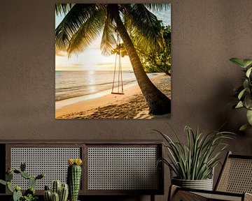 Hamac sur la plage sur Poster Art Shop