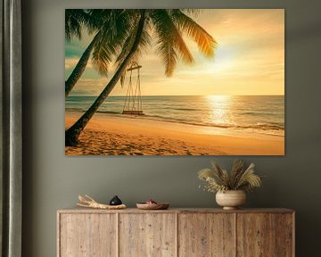 Tropische zonsondergang van Poster Art Shop
