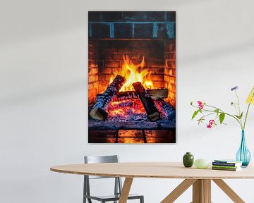 Cosy open fire by Poster Art Shop
