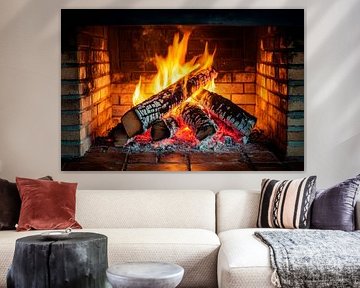 Cosy open fire by Poster Art Shop