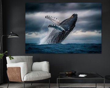 Springender Wal von Poster Art Shop