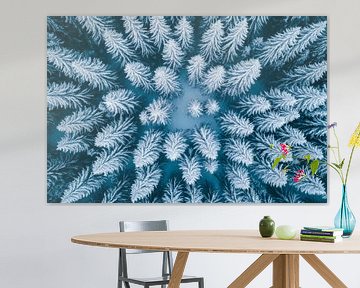 Winterbos vanuit de lucht van Poster Art Shop