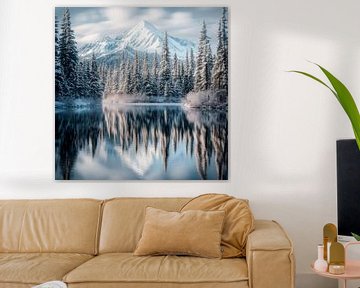 Winterlandschap reflectie van Poster Art Shop