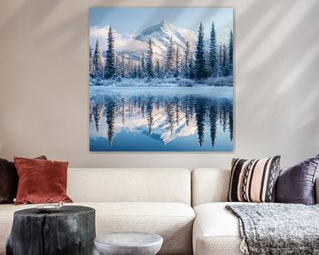 Winterlandschap reflectie van Poster Art Shop