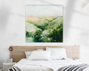 Groen valleilandschap van Poster Art Shop