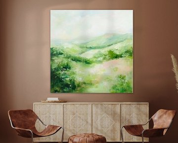 Groen heuvellandschap van Poster Art Shop