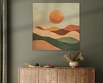 Hügel und Sonne von Poster Art Shop