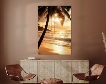 Hamac sur la plage sur Poster Art Shop