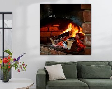 Feu de cheminée Flamme sur Poster Art Shop