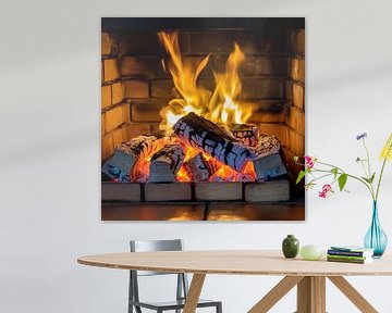 Cosy open fire by Poster Art Shop