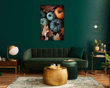 Pumpkins in autumn by Poster Art Shop