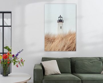 Vuurtoren in het gras van Poster Art Shop