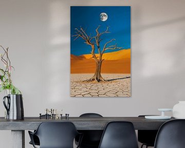 Maan boven de woestijn van Poster Art Shop