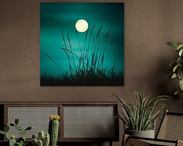 Moonlight and grass by Poster Art Shop