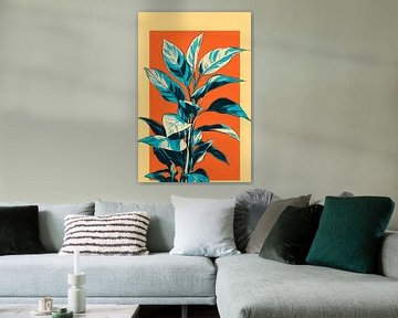 Orange plant art by Poster Art Shop