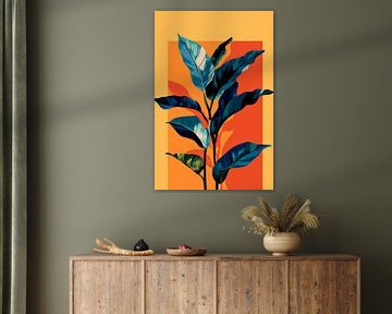 Plant on orange by Poster Art Shop