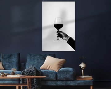 Genieten van rode wijn van Poster Art Shop