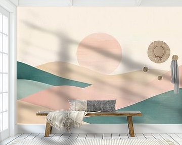 Zachte heuvels met zon